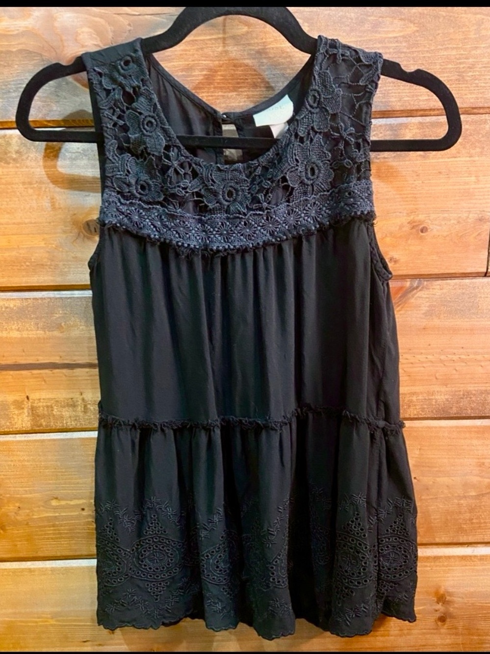 Knox Rose Black Sleeveless Lace Blouse Tank Top Size Medium 🖤